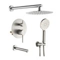 Kibi Circular Pressure Balanced 3-Function Shower System with Rough-In Valve, Brushed Nickle KSF404BN